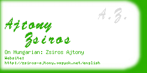 ajtony zsiros business card